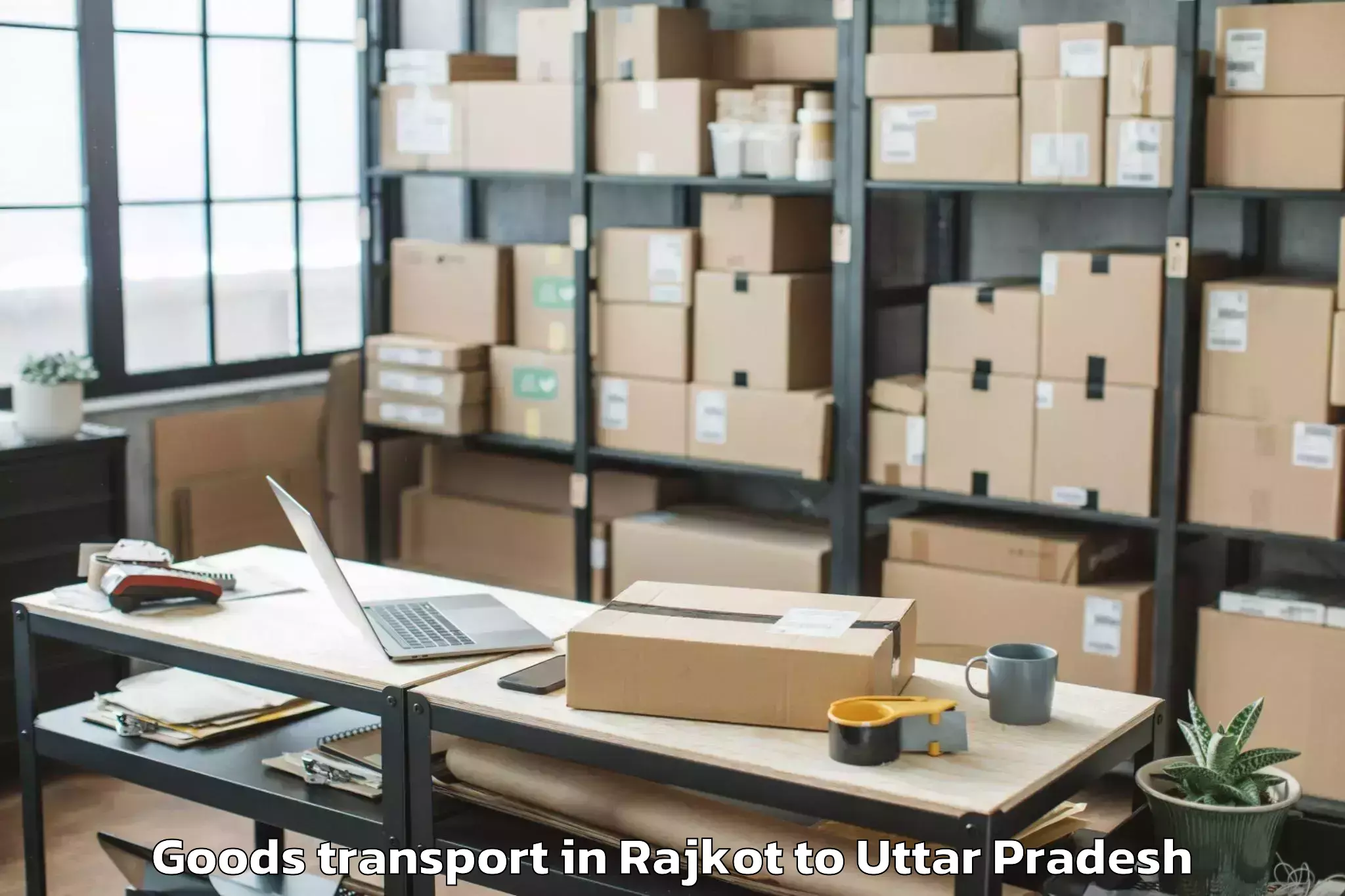 Book Rajkot to Mankapur Goods Transport Online